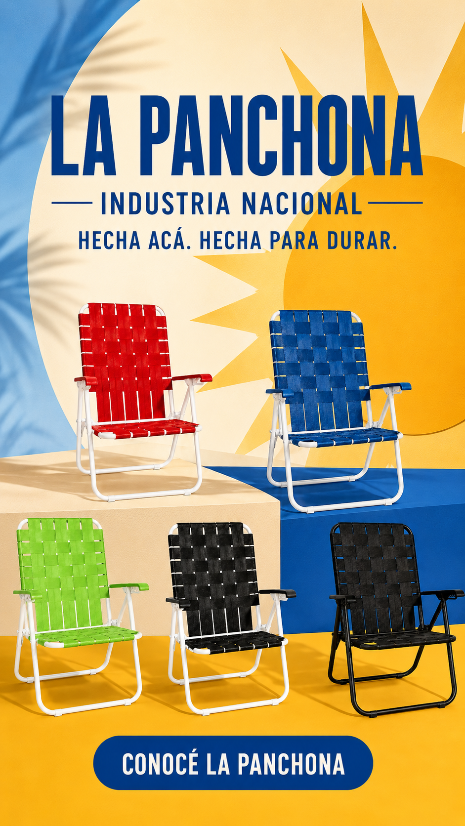 Colección de reposeras La Panchona de industria nacional