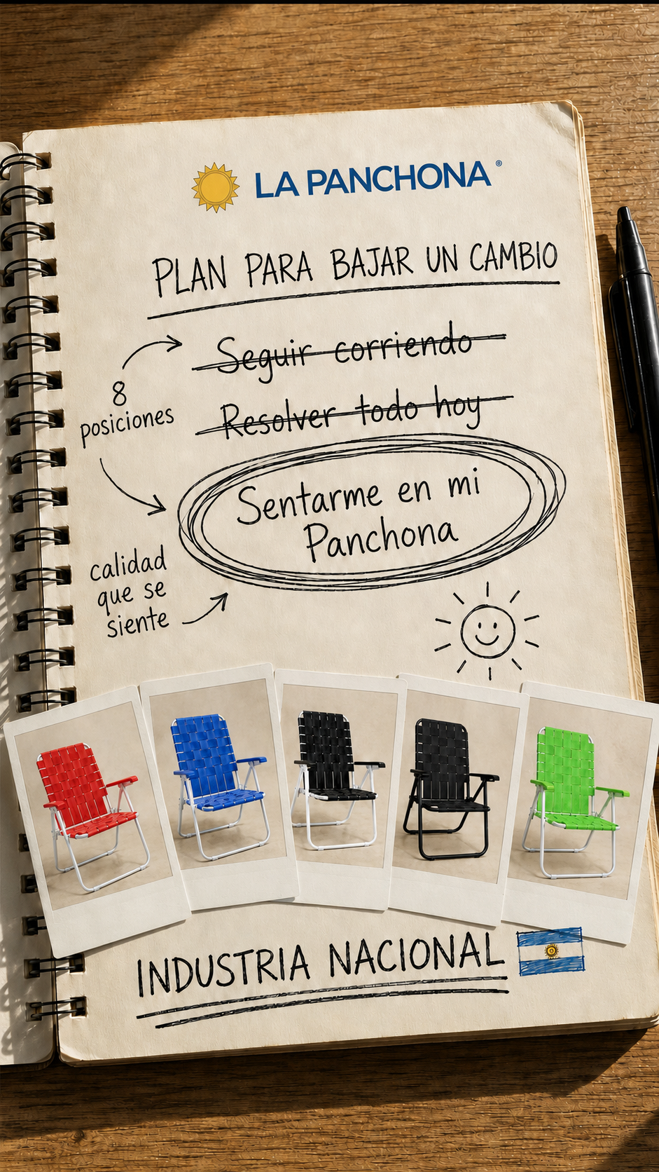 Plan para bajar un cambio con reposeras La Panchona